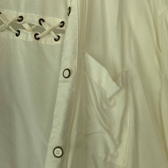 Forever 21 ling sleeve collared white shirt size L - Picture 3 of 6